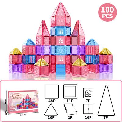Pink magnetic block blocks with strong magnetism玩具积木