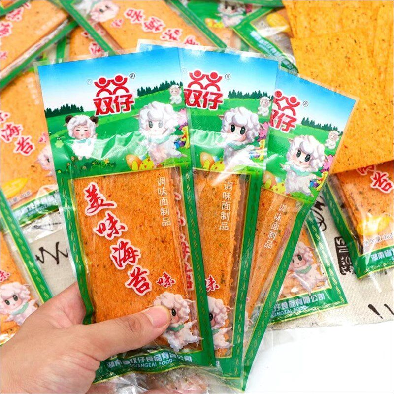新双仔美味海苔麻辣片辣条海苔王湘式挤压糕点休闲经X典怀旧零食