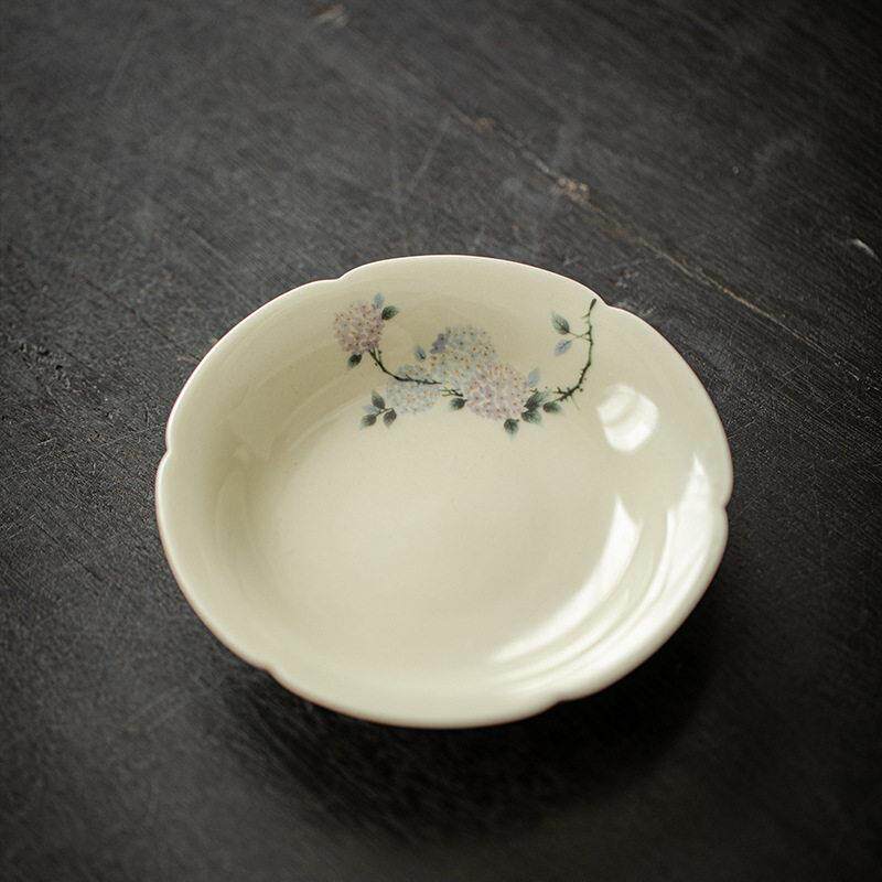 夏禾茶具草木灰陶瓷紫砂小壶承干泡盘家用盖碗茶壶托盘陶瓷茶点盘