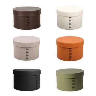 简约现代样板房高档圆筒收纳盒软装衣帽间家居皮革收纳盒轻奢饰品