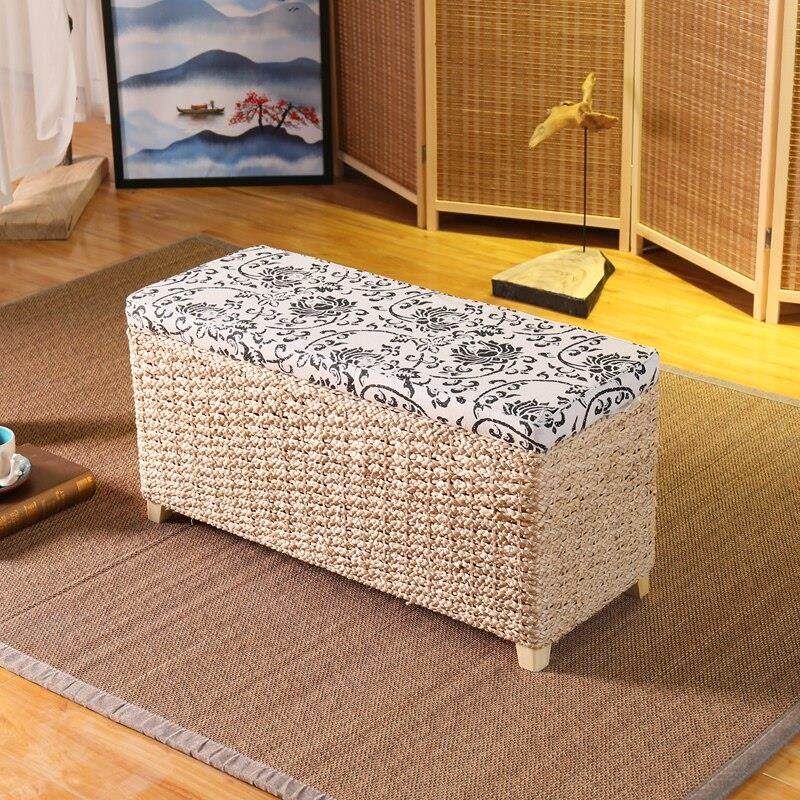 田园草藤编储物凳收纳凳子简约现代家用客厅凳储物换鞋凳整理坐箱,收纳整理,收纳凳,淘宝优惠券,粉丝福利购,淘宝优惠卷