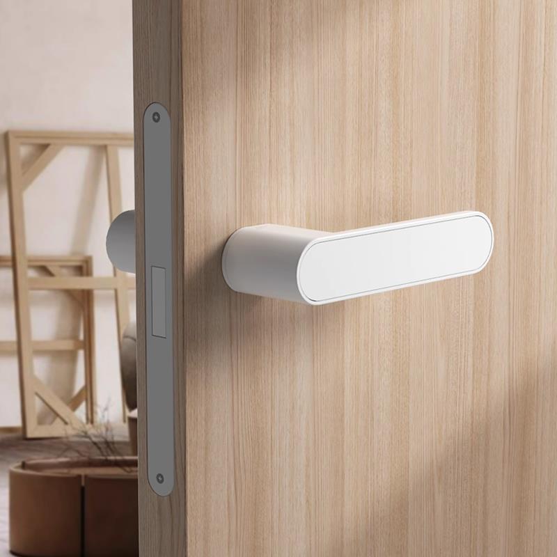 室内极简门锁卧室房间木门磁吸静音锁具家用简约生态一字门锁