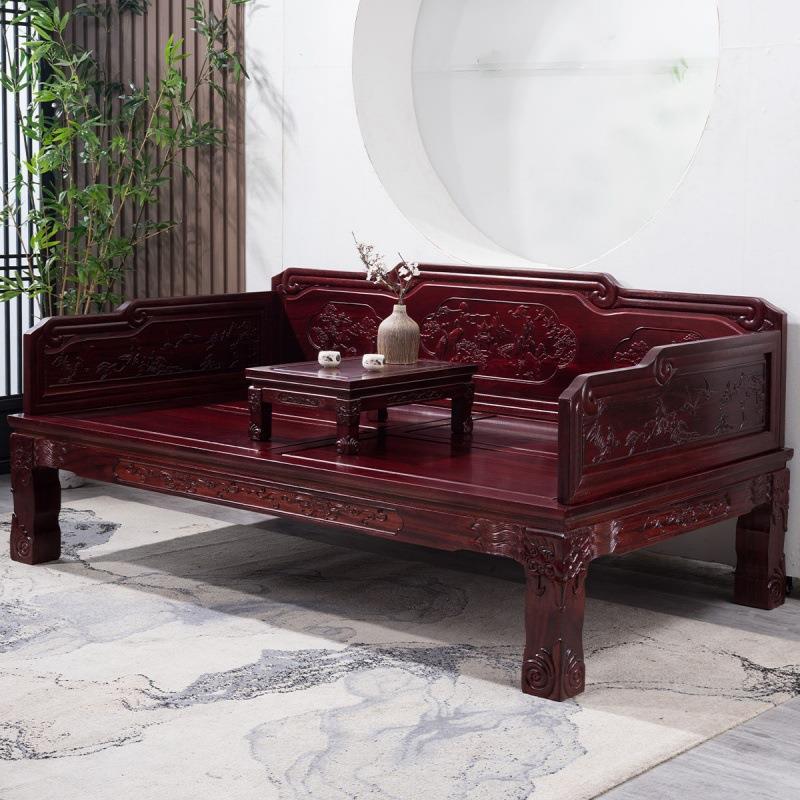 酸枝罗汉床木新中用式彷KLC贵妃榻家具组合简约客厅家古小户实型