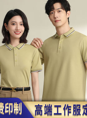 (TS-T2)重磅极品丝光珠地间条罗纹领翻领T恤团体服定制印LOGO