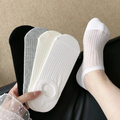 网眼船袜女士ins不掉跟日系透气秋季薄款短袜浅口隐形袜子女袜