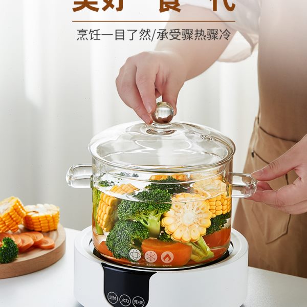 专用汤电陶炉燃气硼硅高透明煮锅炖锅耐高温明火玻璃煲锅泡面家用