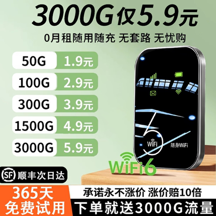 无线移动网络随身wifi2025年新款wifi6随身wifi免插卡无线便携流量卡全国通用无限流量中国移动充电宝二合一