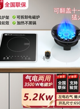 新飞燃气灶白色气电两用家用厨房一气一电台式嵌入式电磁炉燃气灶