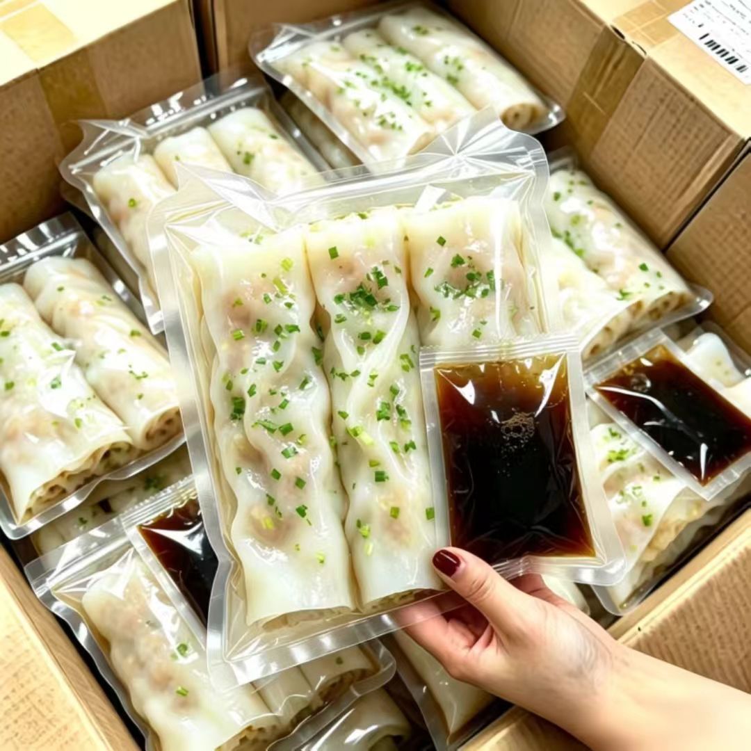 特价抢】正宗广东肠粉开袋即食粉皮加热即食半成品摆地摊肠粉肠粉