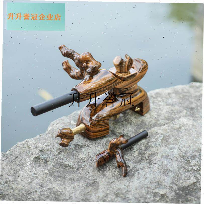 钓鱼万力套装并继竿进口木B材鱼竿支架挂手工木制杆架炮台渔,