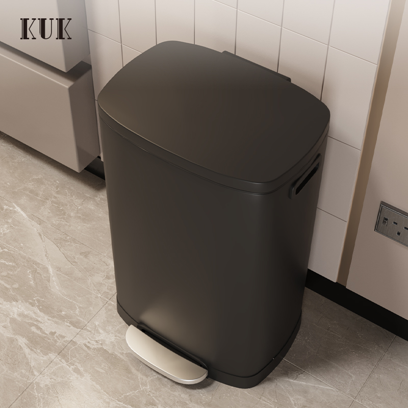 KUK大容量不锈钢脚踩垃圾桶商用
