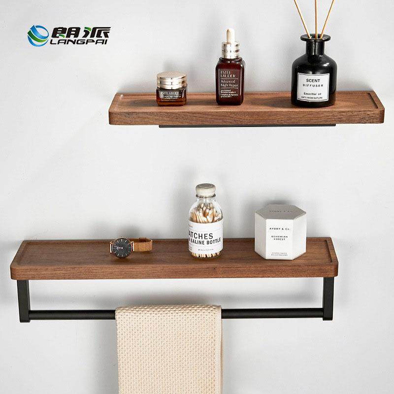 免打孔胡桃木置物架镜前壁挂收纳架浴室木头收纳架挂墙一字型隔板,特色手工艺,其他特色工艺品,淘宝优惠券,粉丝福利购,淘宝优惠卷