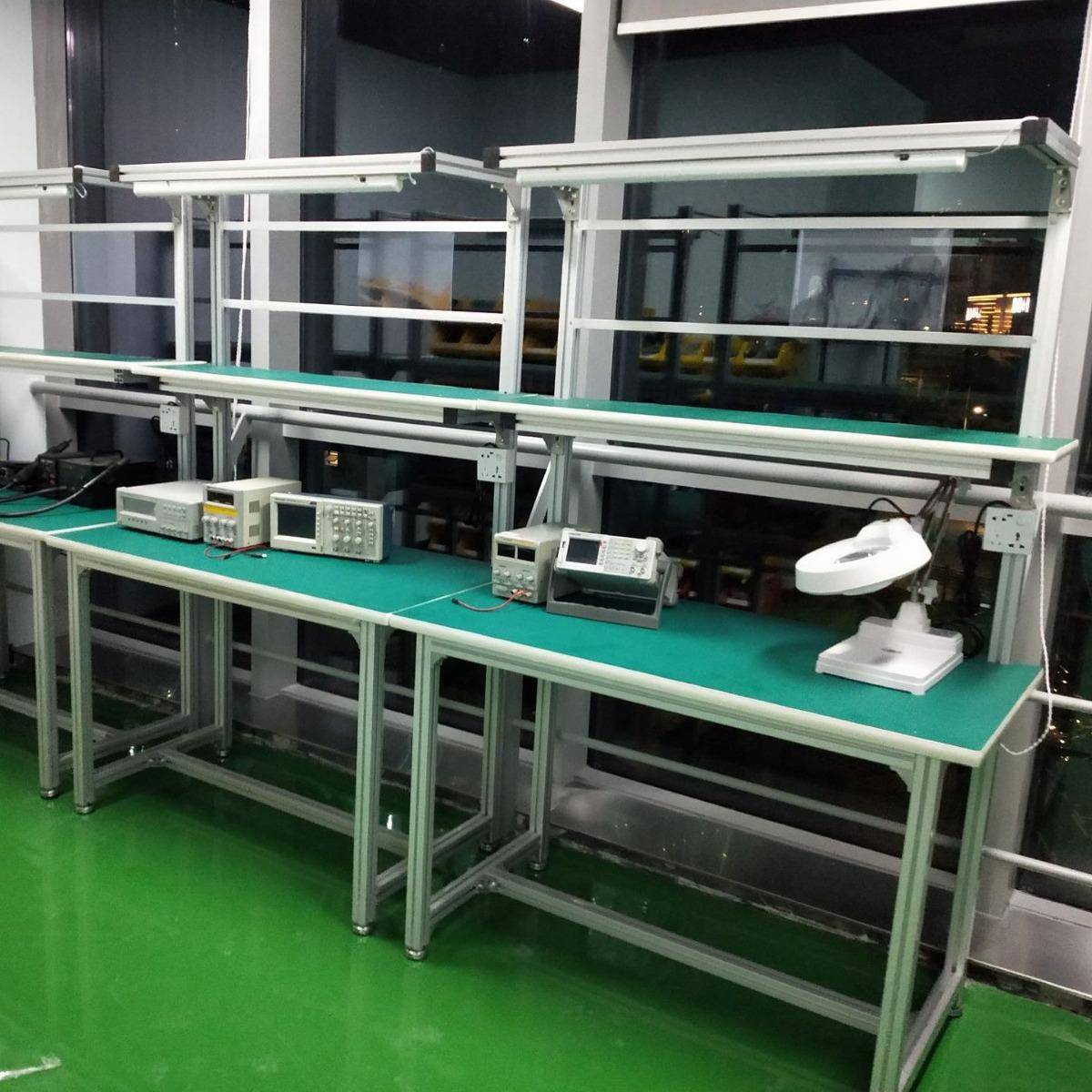 防静电工作台铝合金型材实验操作台带灯检验桌维修台测试直销