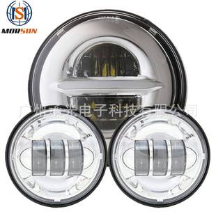 适用7寸牧马人led大灯4.5寸哈雷雾灯哈雷滑翔改装 组合套装