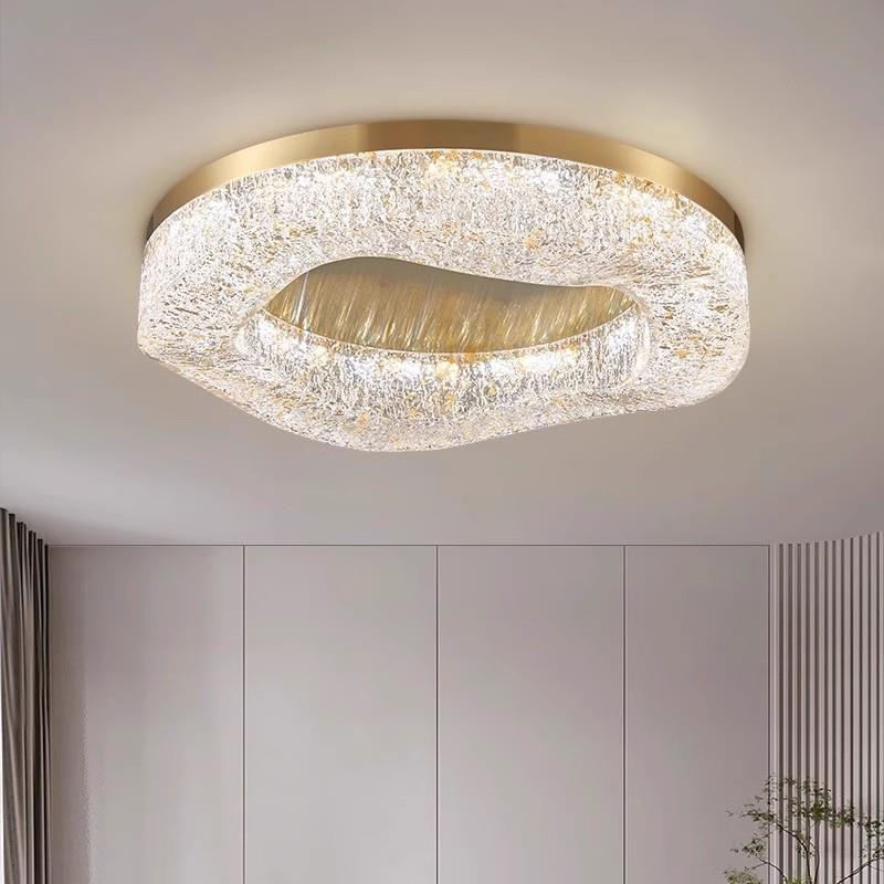 波浪全光谱全铜吸顶灯现代简约轻奢餐厅客厅主灯卧室房间树脂灯具