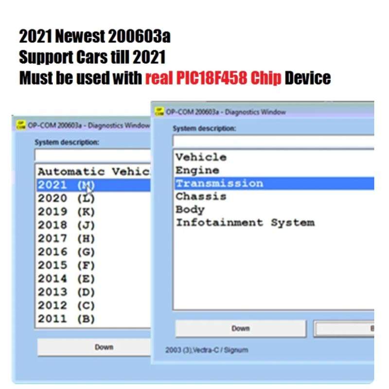 OPCOM 2021 200603a OP-COM V1.95 OPEL诊断仪FT232RQ PIC18F458