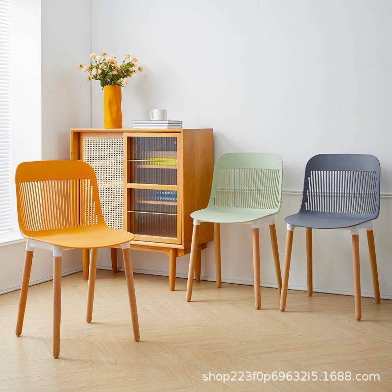 北欧塑料椅子成人现代简约靠背凳子加厚餐椅懒人创意家用餐厅桌椅