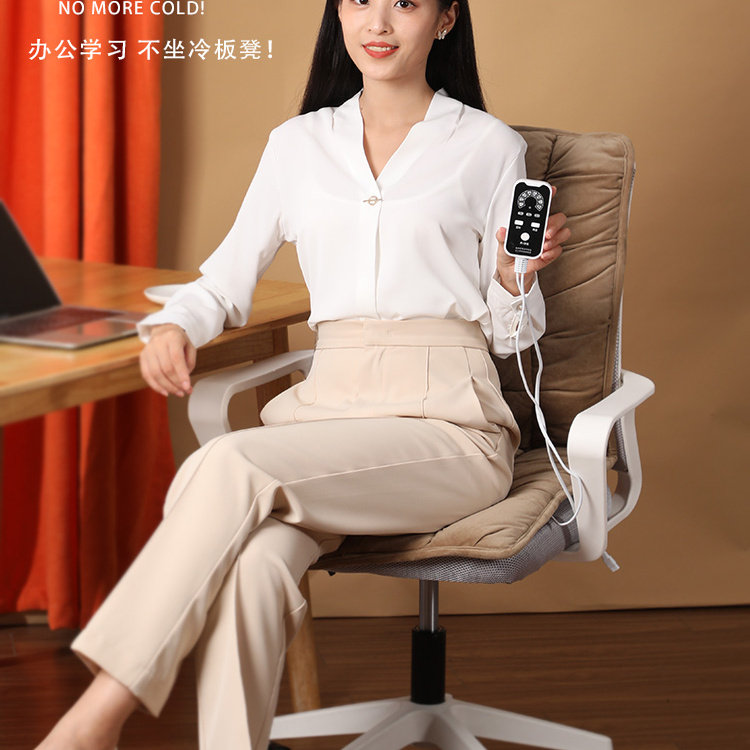 加热坐垫靠背一体办公室学生取暖神器发热座椅垫电热椅子可拆洗垫