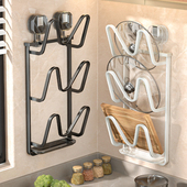 吸盘锅盖架壁挂式 免打孔放置器菜板砧板架厨房置物架专用收纳支架