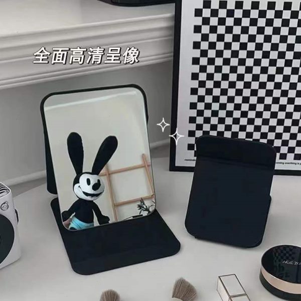 化妆镜护目镜子女家用大号式携折叠复古ins可可学生面宿舍桌立化