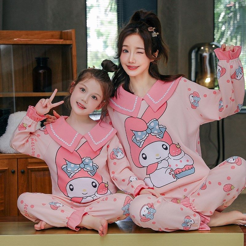 儿童睡衣纯棉春秋长袖公主亲子母女套装公主风卡通可爱女孩家居服,童装/婴儿装/亲子装,家居服套装,淘宝优惠券,粉丝福利购,淘宝优惠卷