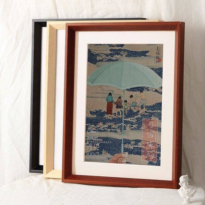 实木相框挂墙24 30寸36 4K 16 20寸外框装裱画框定制A4A3简约装饰