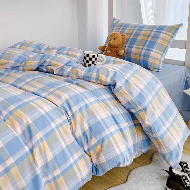 A类学生全棉三件套100纯棉水洗棉单人被套床单笠宿舍寝室床上用品