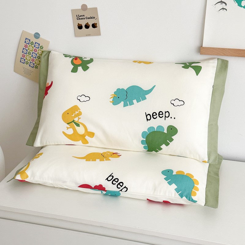 60支长绒棉儿童枕头套枕芯30x50夏幼儿园宝宝全棉纯棉低40x60整头