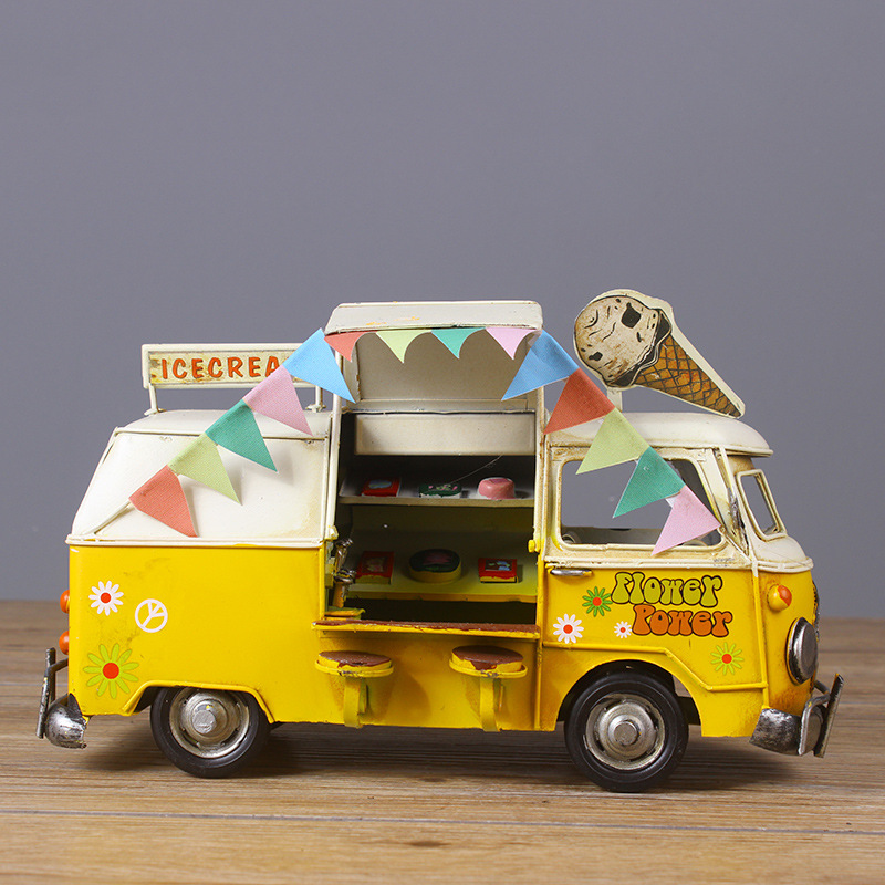 极速复古英伦巴h士模型铁皮汽车工艺礼品摆饰桌面摆件美式儿童房