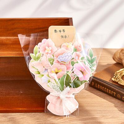 新品mothers day diyp greeting cards flower bestwishes卡片母