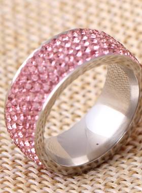 极速Simple fashion epxotic personality ring full of diamonds