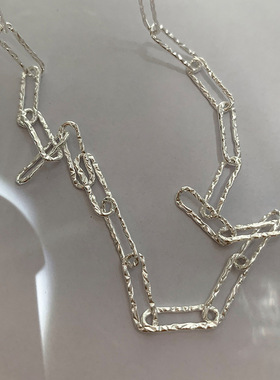 极速女式几何相环项链轻奢小众2021年新款女小Q众设计感锁骨链冷