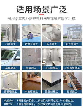极速结构胶995中性硅酮耐候密封胶幕墙黑色L建筑防水专用玻璃胶99