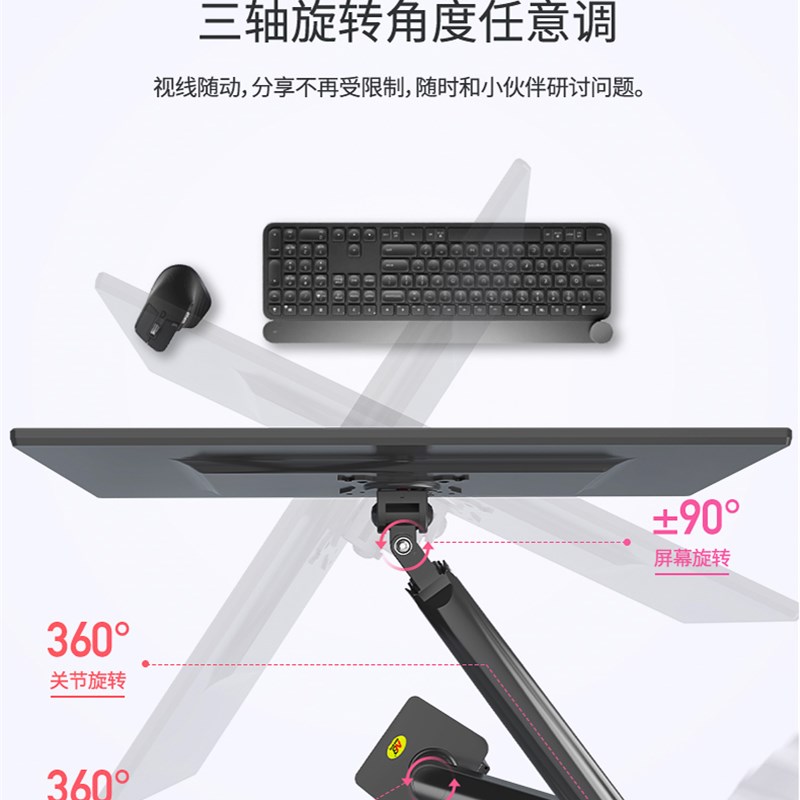 极速NB F195A双屏液晶显示器支架挂架上下桌面电脑台式架子Z2屏22