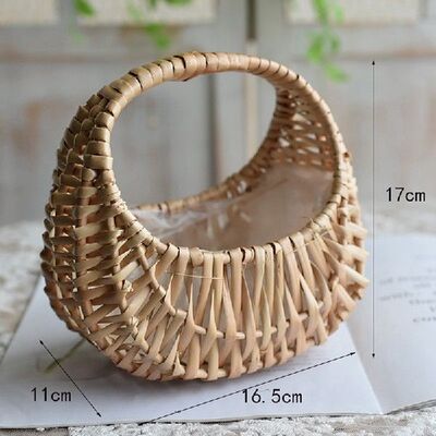 极速2 Pcse Hand-Held Flower Arrangement Basket Hand-Woven