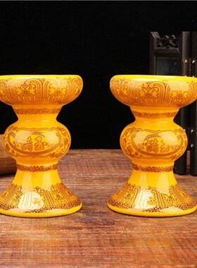 极速红色蜡烛台长m明灯酥油灯座莲花灯烛杯蜡台水晶莲花酥油灯