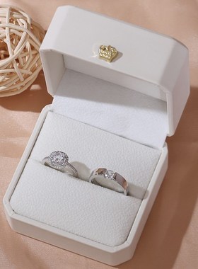 极速假对戒结婚仿真钻戒一对婚礼戒指求婚L道具仪式现场用订婚戒