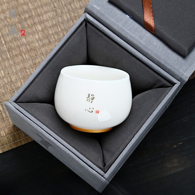 陶瓷罗汉杯主人杯大容量羊脂玉瓷