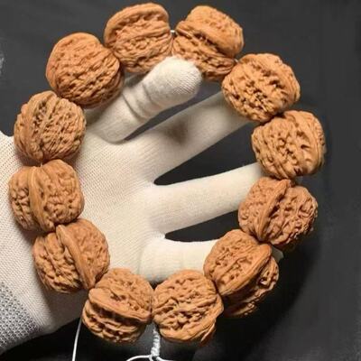 山中玉精品文玩大核桃手串手持把玩苹果园四座楼白狮子头麦穗虎头