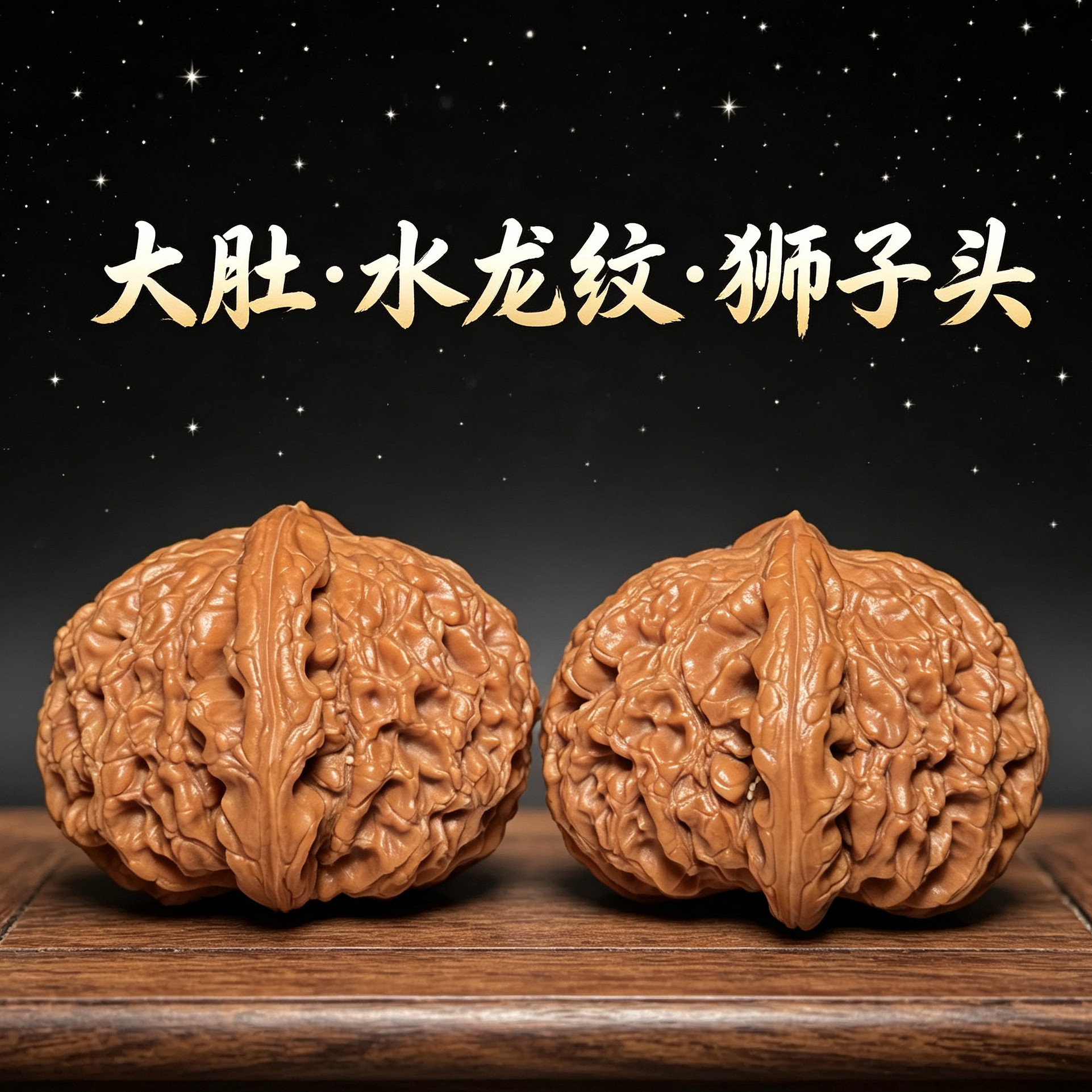 山中玉精品水龙纹狮子头文玩核桃高密高油产地直发盘玩收藏级把件