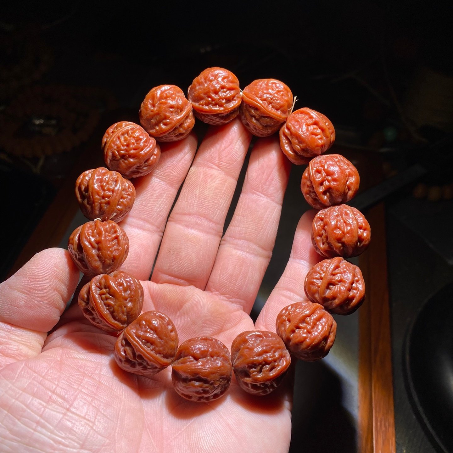 京八棱核桃手串野生小核桃粗筋手持正圆矮桩文玩秋子生日礼物男