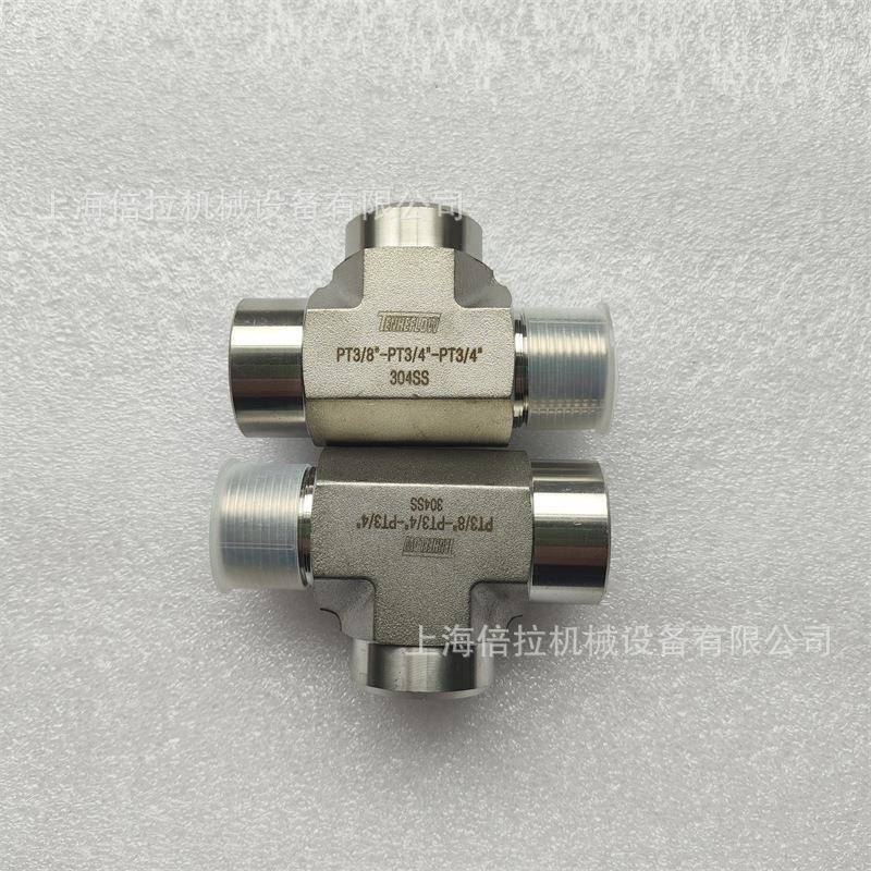 TENHEFLOW非标SUS三通PT3/4xPT3/8不锈钢T型变径转换接头