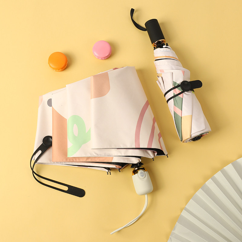 太阳伞女防紫外线黑胶晴雨伞两用折叠防晒遮阳自动伞小巧学生结实