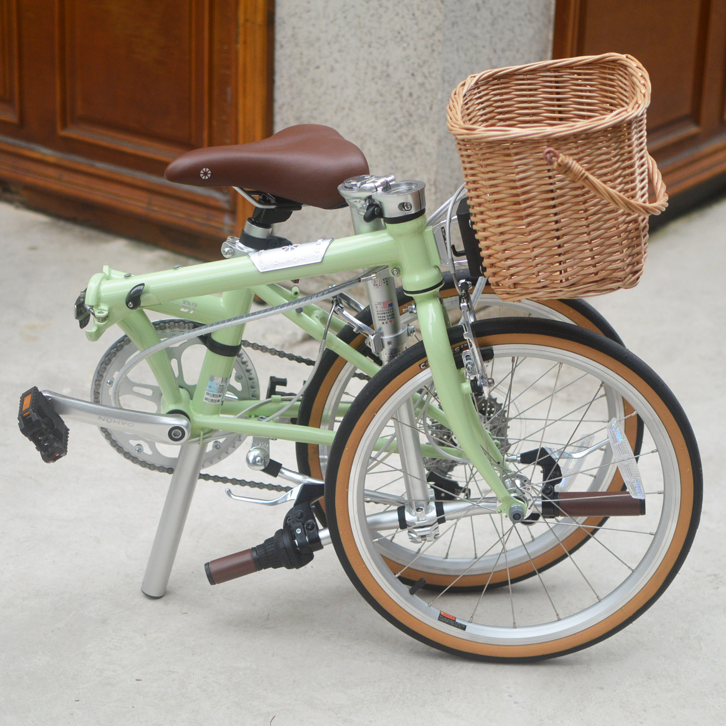 小布d5d7d10藤编折叠自行车篮子提手篮购物篮菜篮前筐cline aline