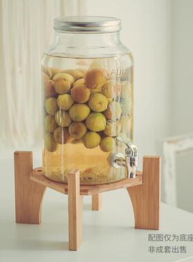 玻璃泡酒瓶专用底座实木竹木垫高架子酵素桶底托果汁密封罐支架