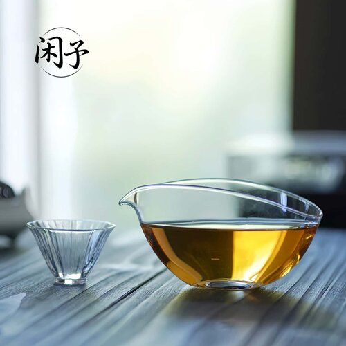 闲子功夫茶玻璃公道杯一体加厚