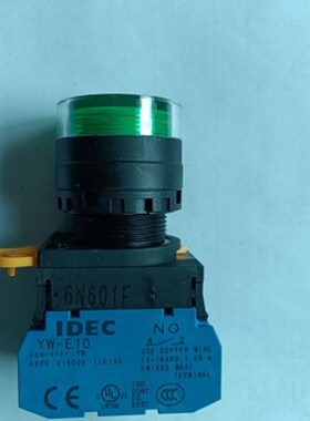 全新原装和泉带灯绿色自复位按钮YW1L-MF2E10Q4G