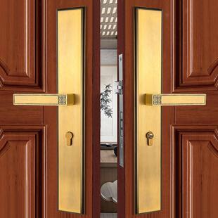 农村自建大门锁家用通用型锁室内门卧室中式大气入户双门门锁具