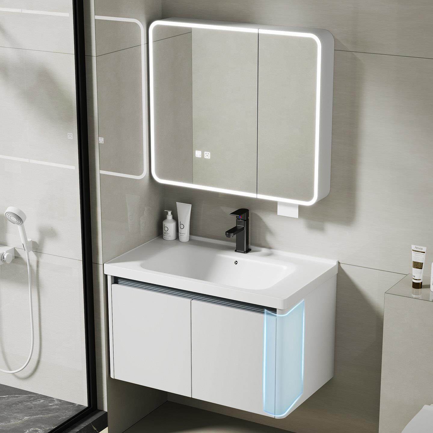 浴室柜组合陶瓷一体洗手盆池化妆室洗漱台小户型家用洗脸盆浴柜