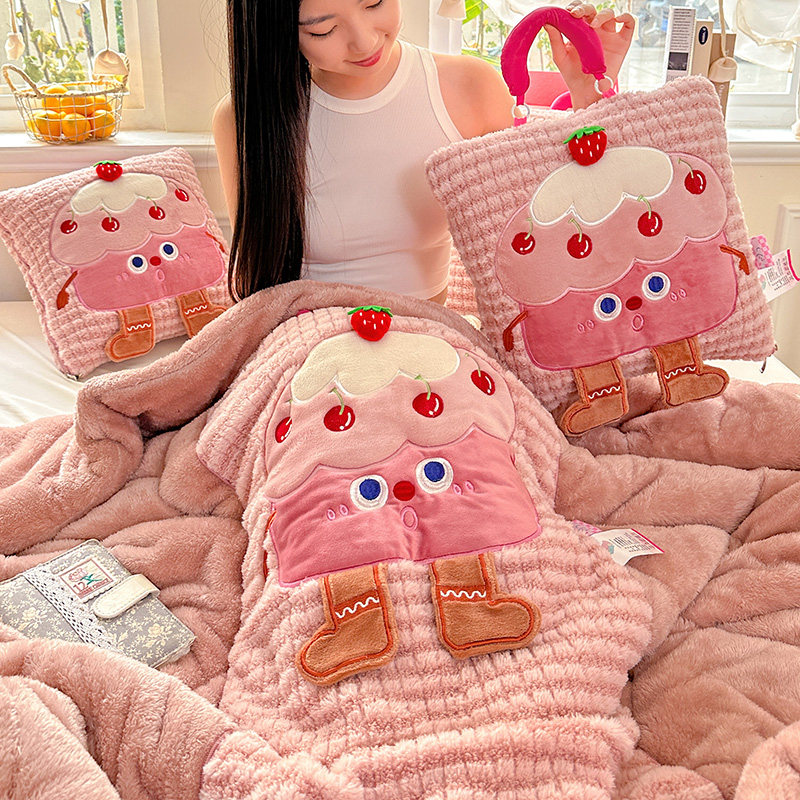 可爱卡通抱枕被子两用加厚二合一车载靠枕头被办公室午睡折叠毯子,居家布艺,抱枕被,淘宝优惠券,粉丝福利购,淘宝优惠卷